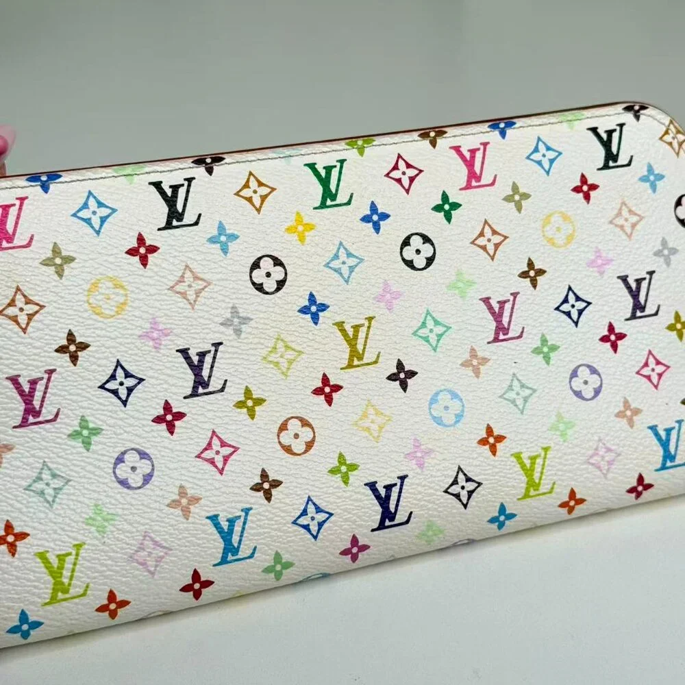 Louis Vuitton White Multicolor Wallet with Colorful Monogram Design